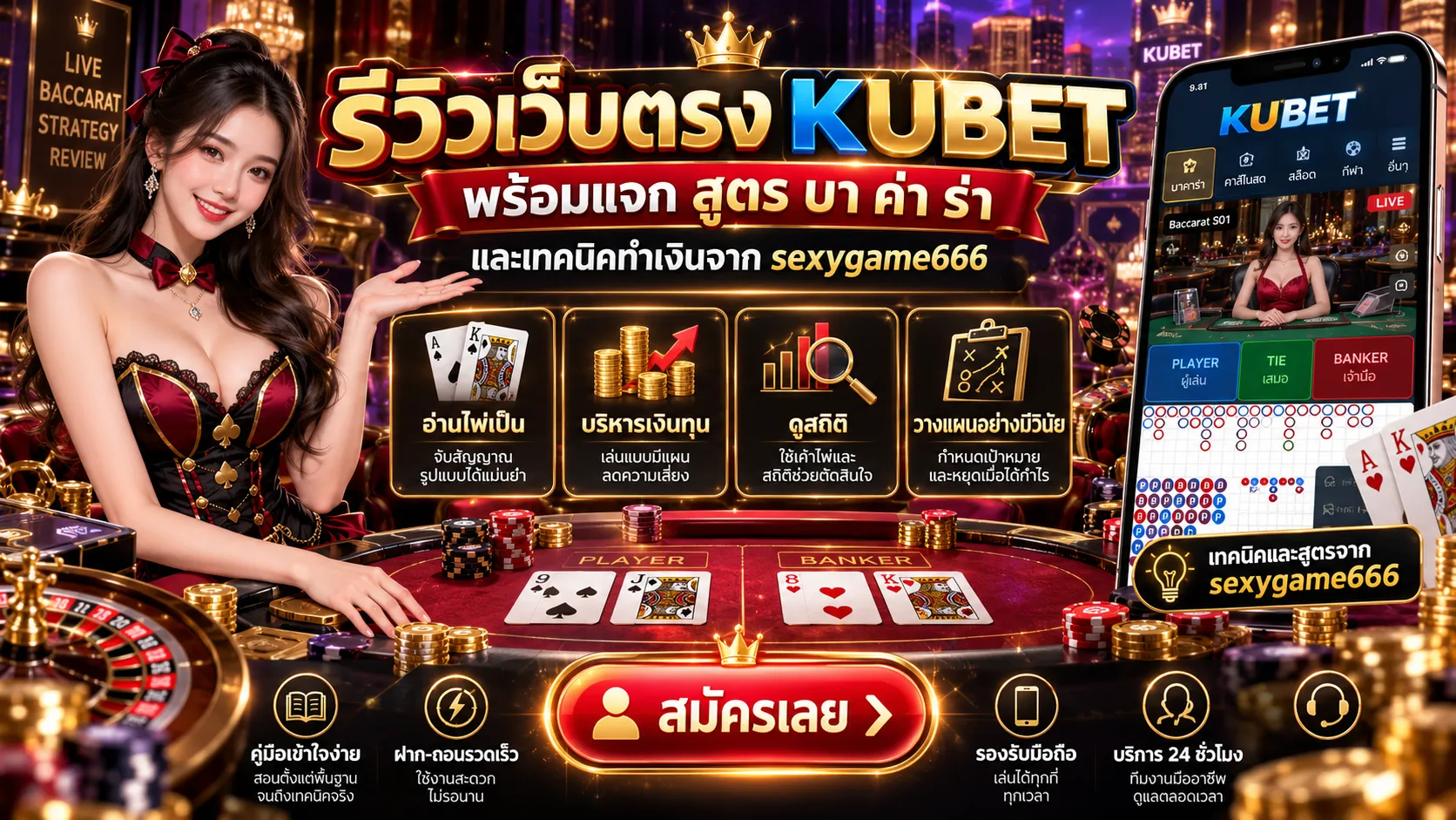 รีวิวเว็บตรง KUBET พร้อมแจก สูตร บา ค่า ร่า และเทคนิคทำเงินจาก sexygame666